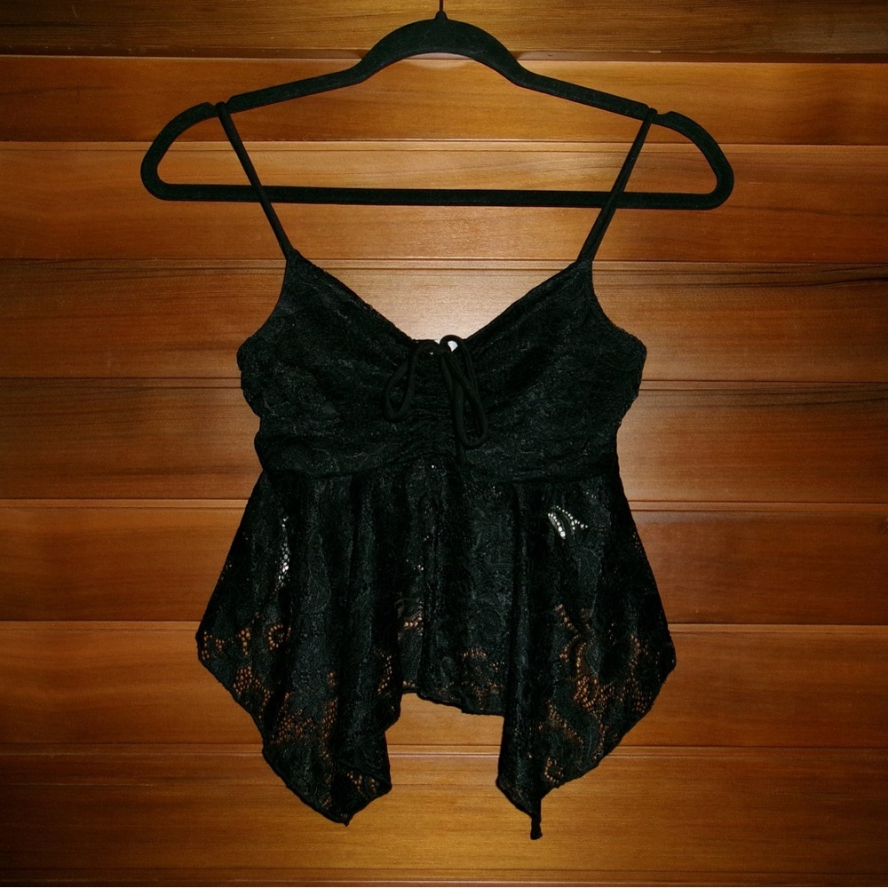 Lace Asymmetrical Babydoll Top